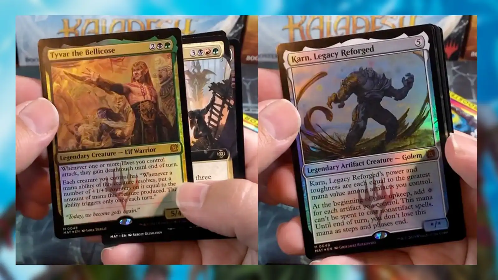 Karn and Tyvar Planeswalker cards