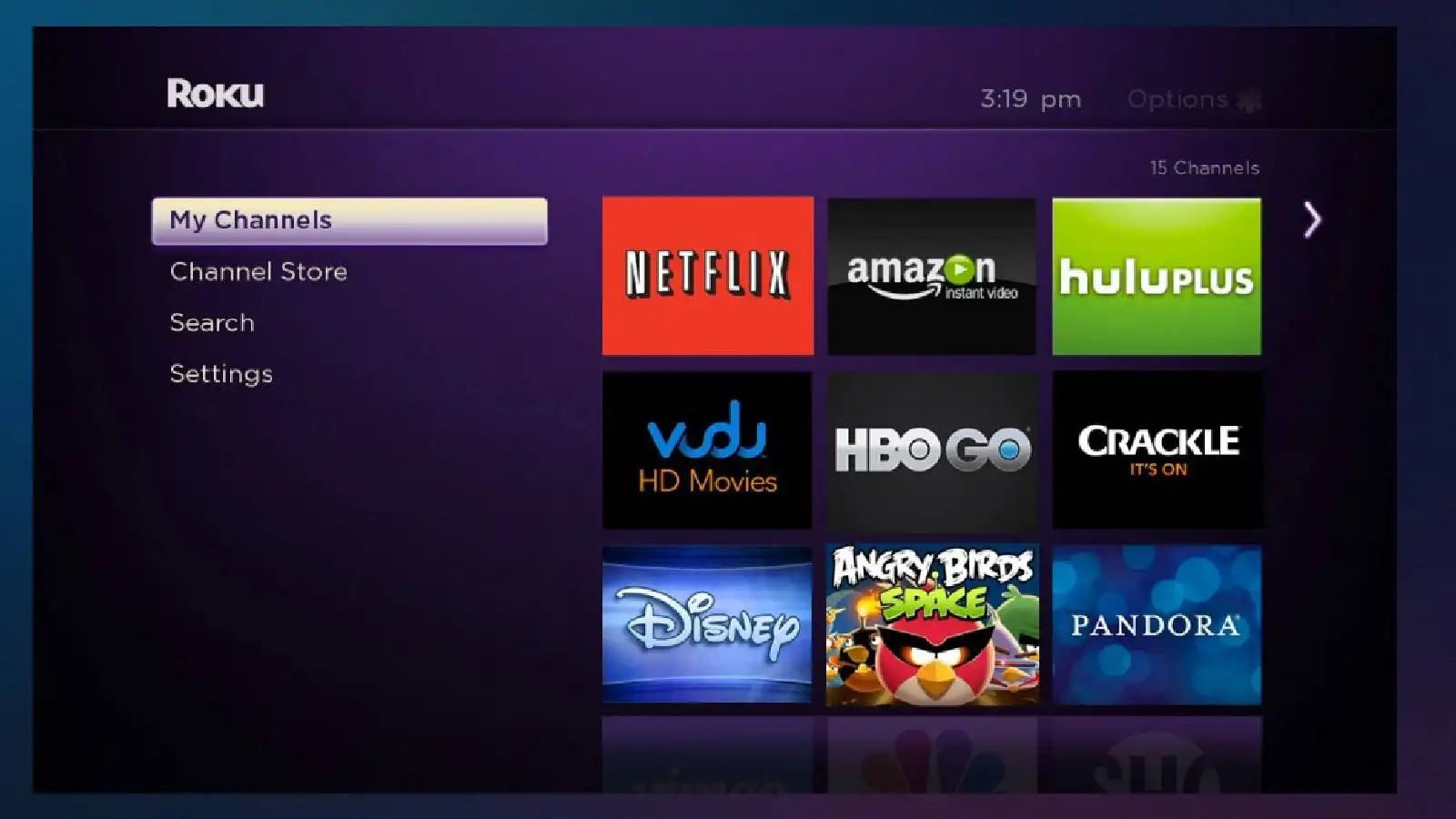 Roku interface