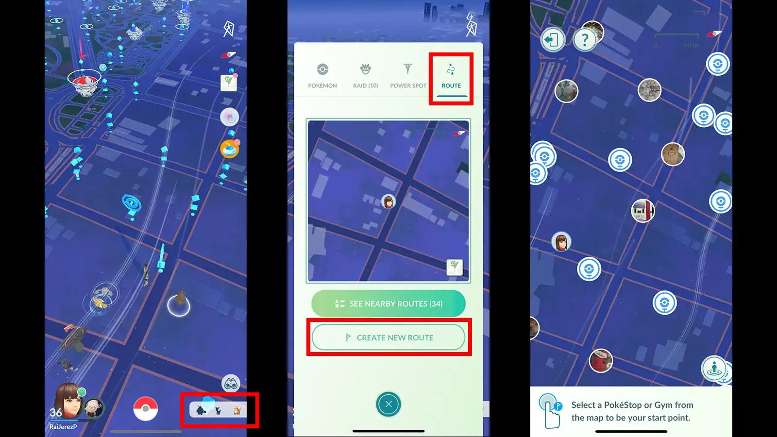 pokemon go create routes 1