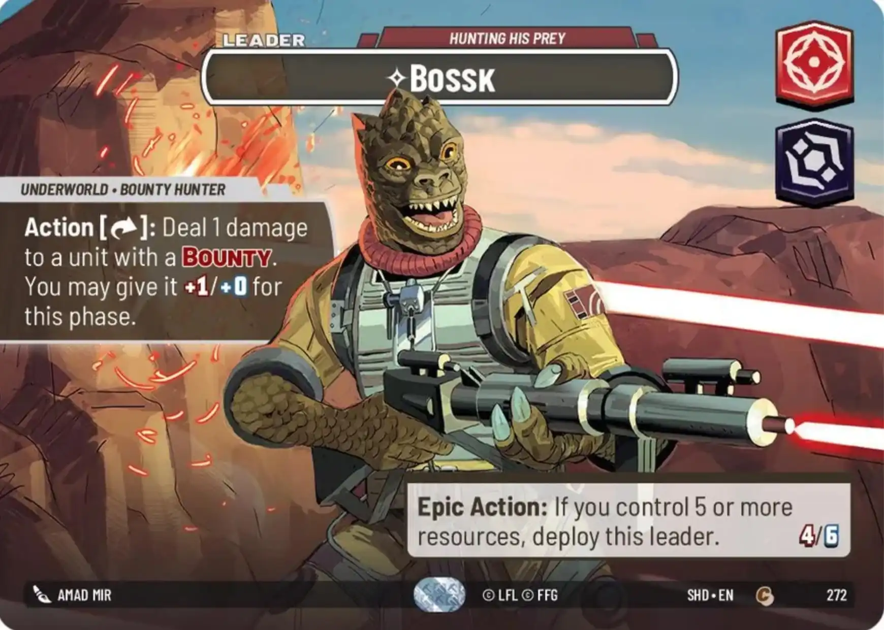 Bossk Showcase card in Star Wars Unlimited