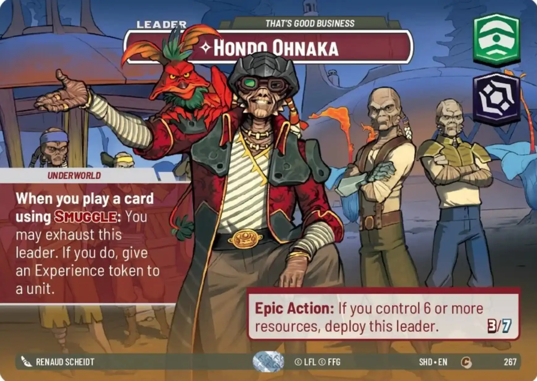 Hondo Showcase card in Star Wars Unlimited