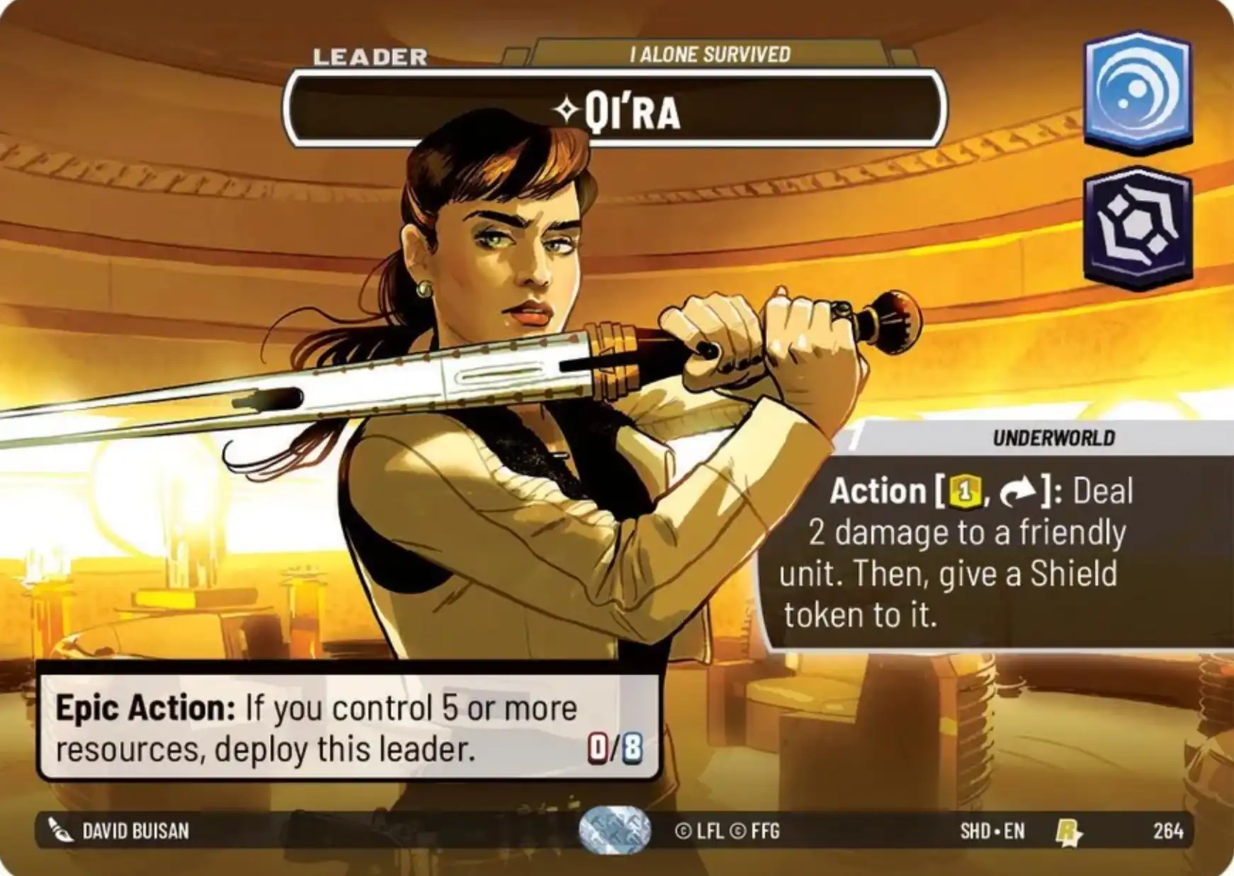 Qi'ra Showcase card in Star Wars Unlimited