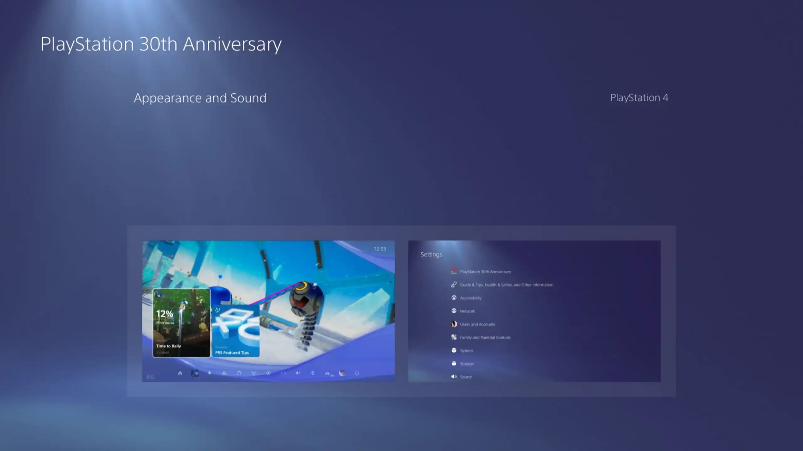 PlayStation 4 theme on PS5