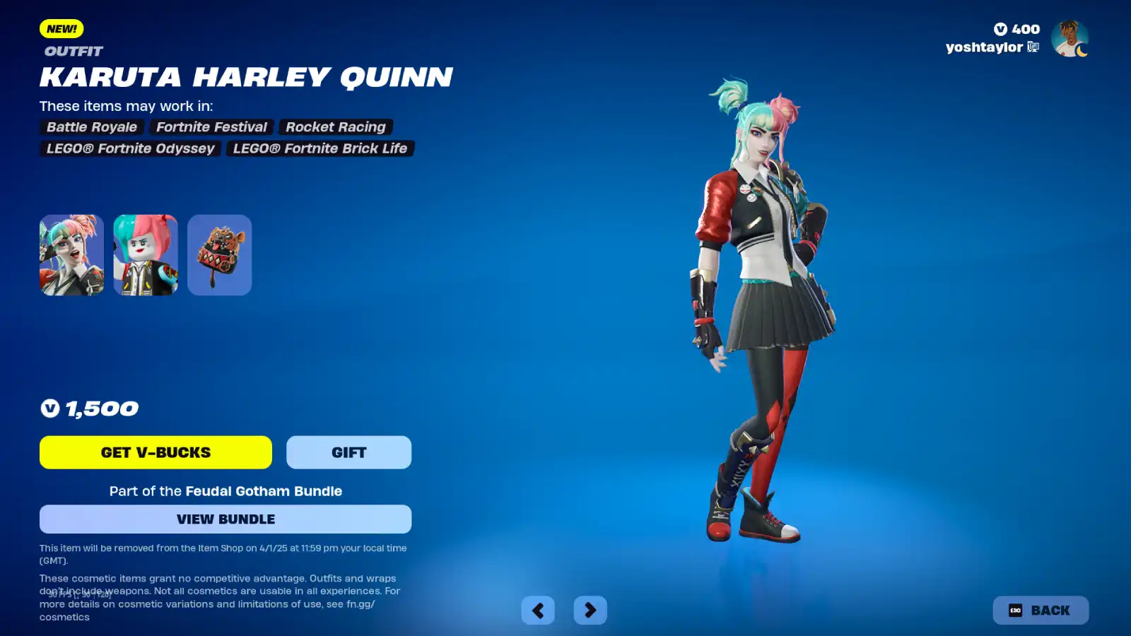 fortnite karuta harley quinn