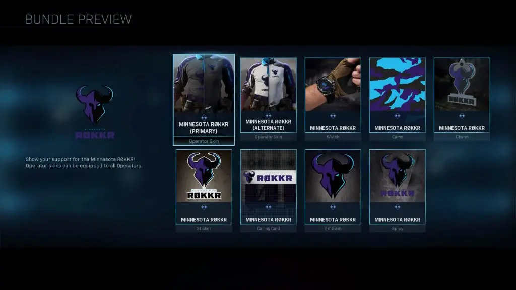 The Rokkr bundle for upcoming CDL in-game items.