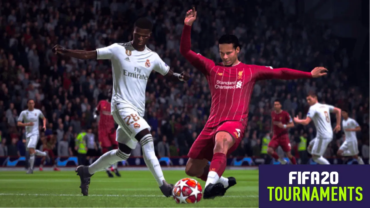 Van Dijk sliding in for a tackle in FIFA 20