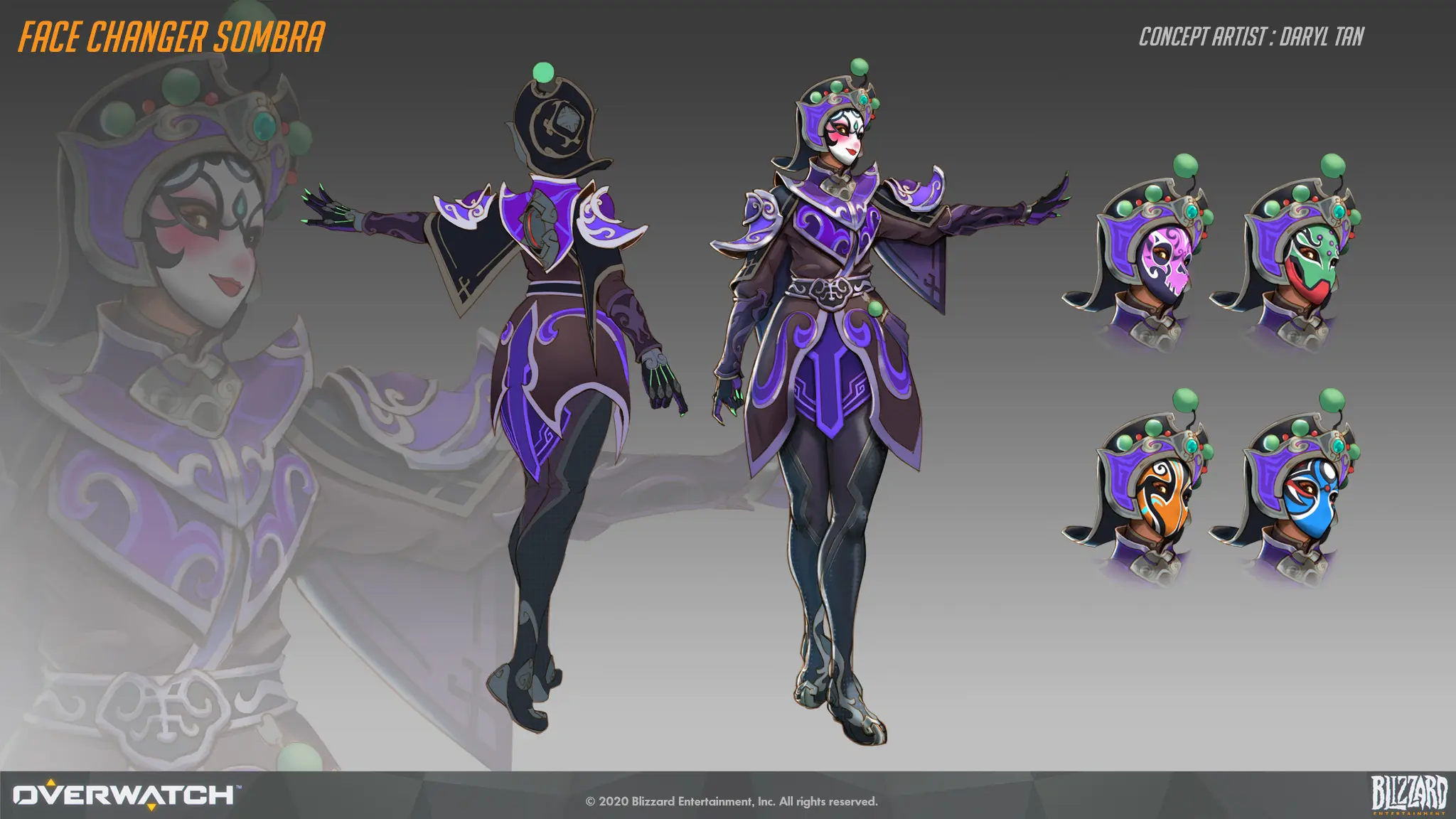 Face Changer Sombra Concept Art for Overwatch