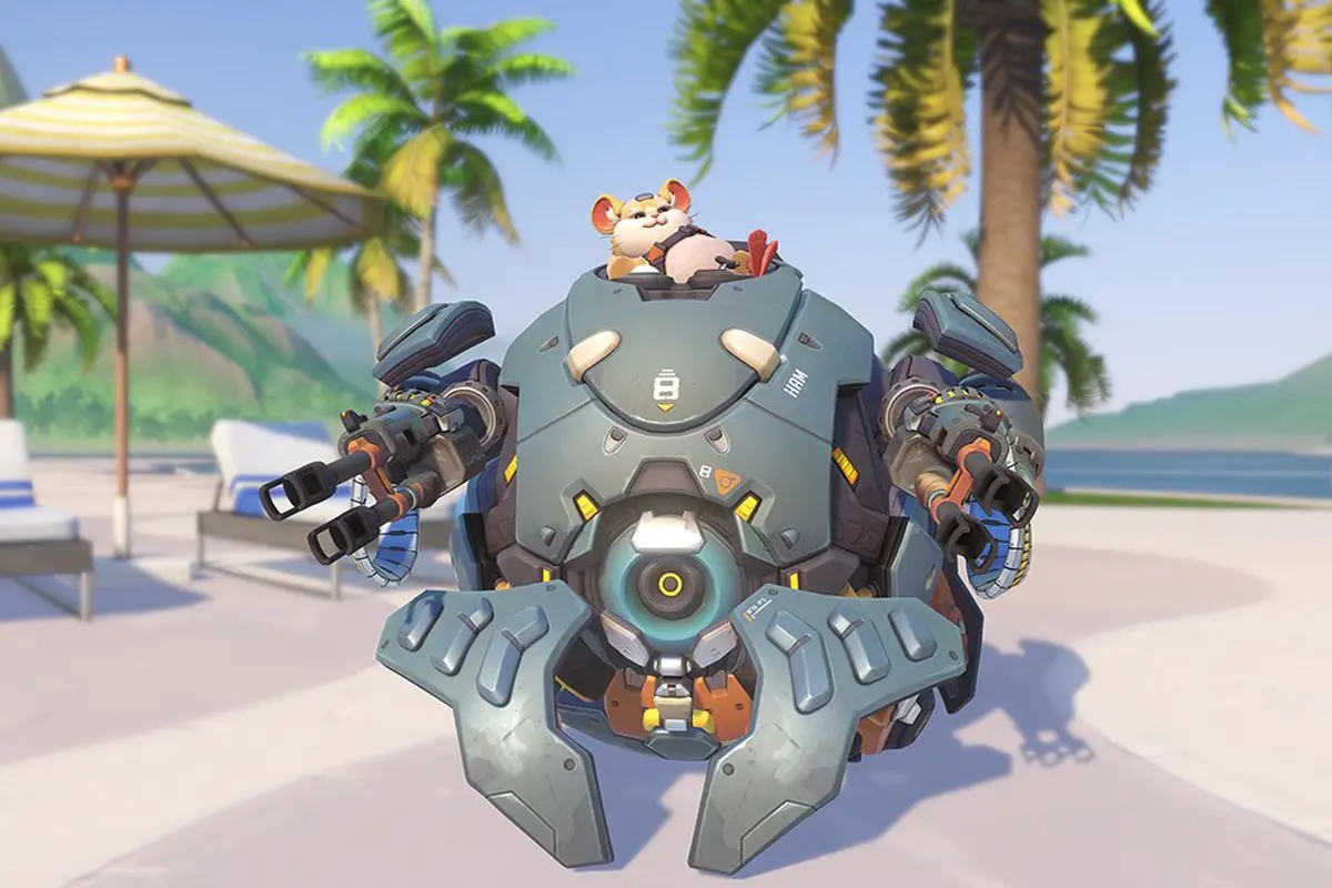 Overwatch's Wrecking Ball relaxing.