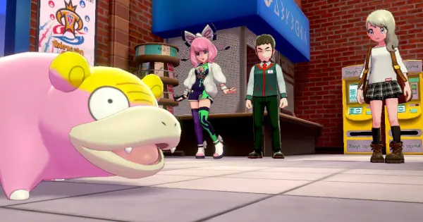 Trainer receiving a Slowpoke in Pokemon Sword & Shield