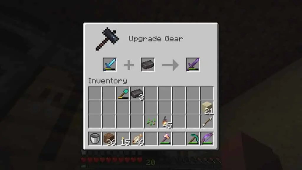 crafting netherite ingot