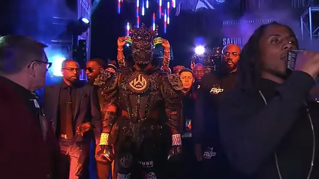 An image of Deontay Wilder in a costume before the second Tyson Fury fight