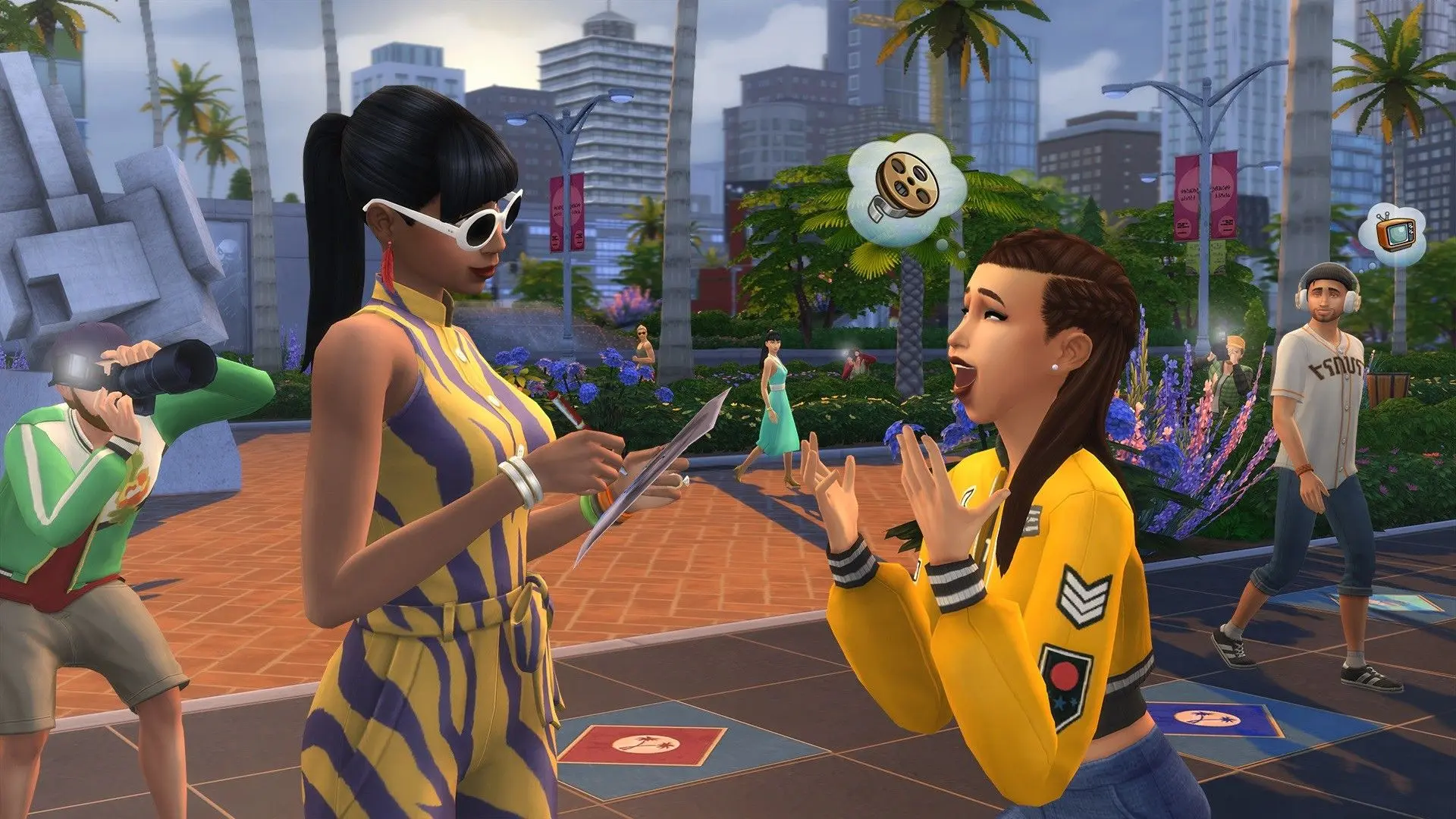 A screenshot featuring The Sims 4 Get Famous expansion pack.