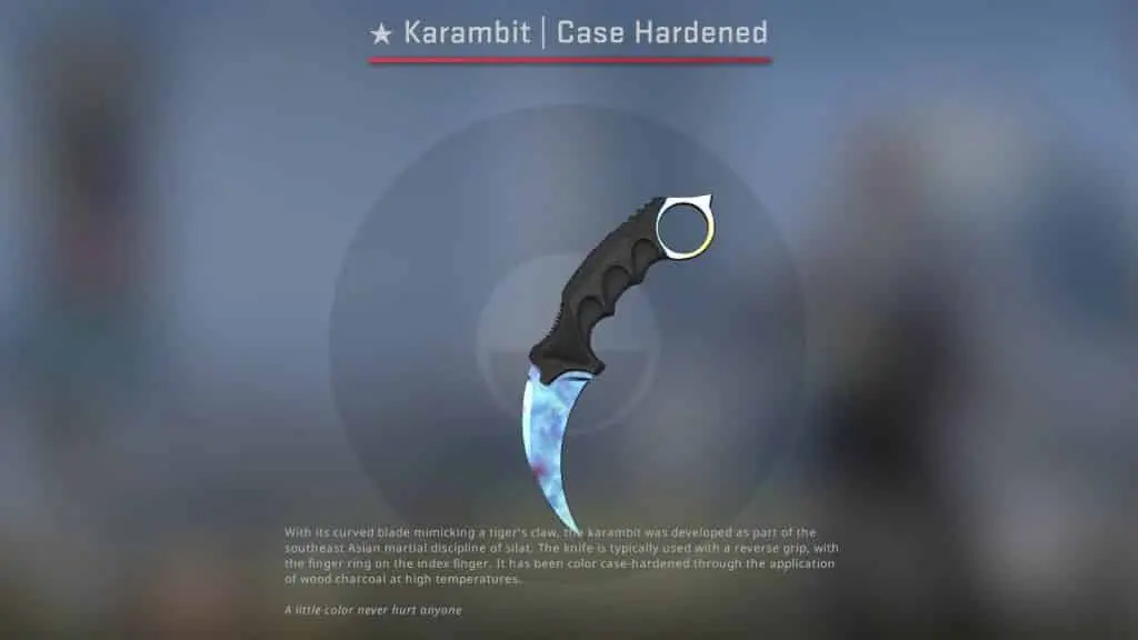 Karambit blue gem knife