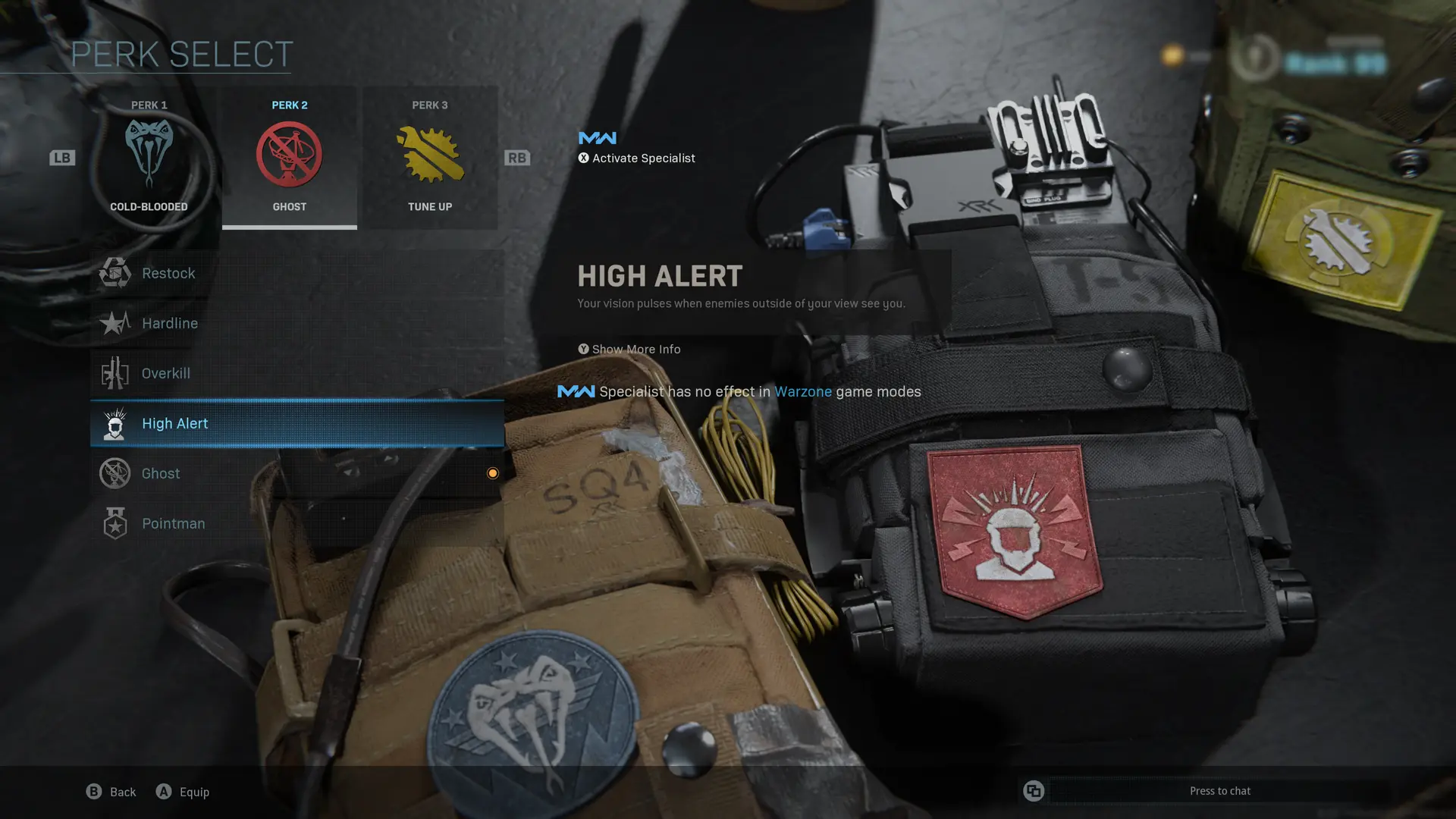 High Alert perk in Warzone.