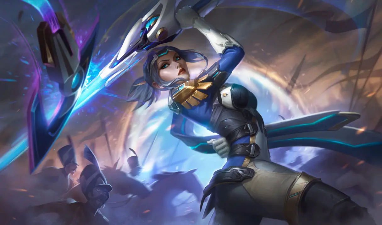 Pulsefire Fiora splash art for League of Legends