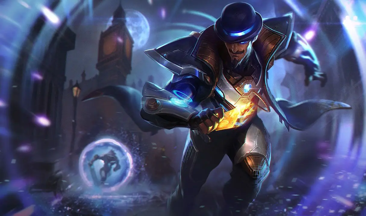 Pulsefire Twisted Fate splash art for League of Legends