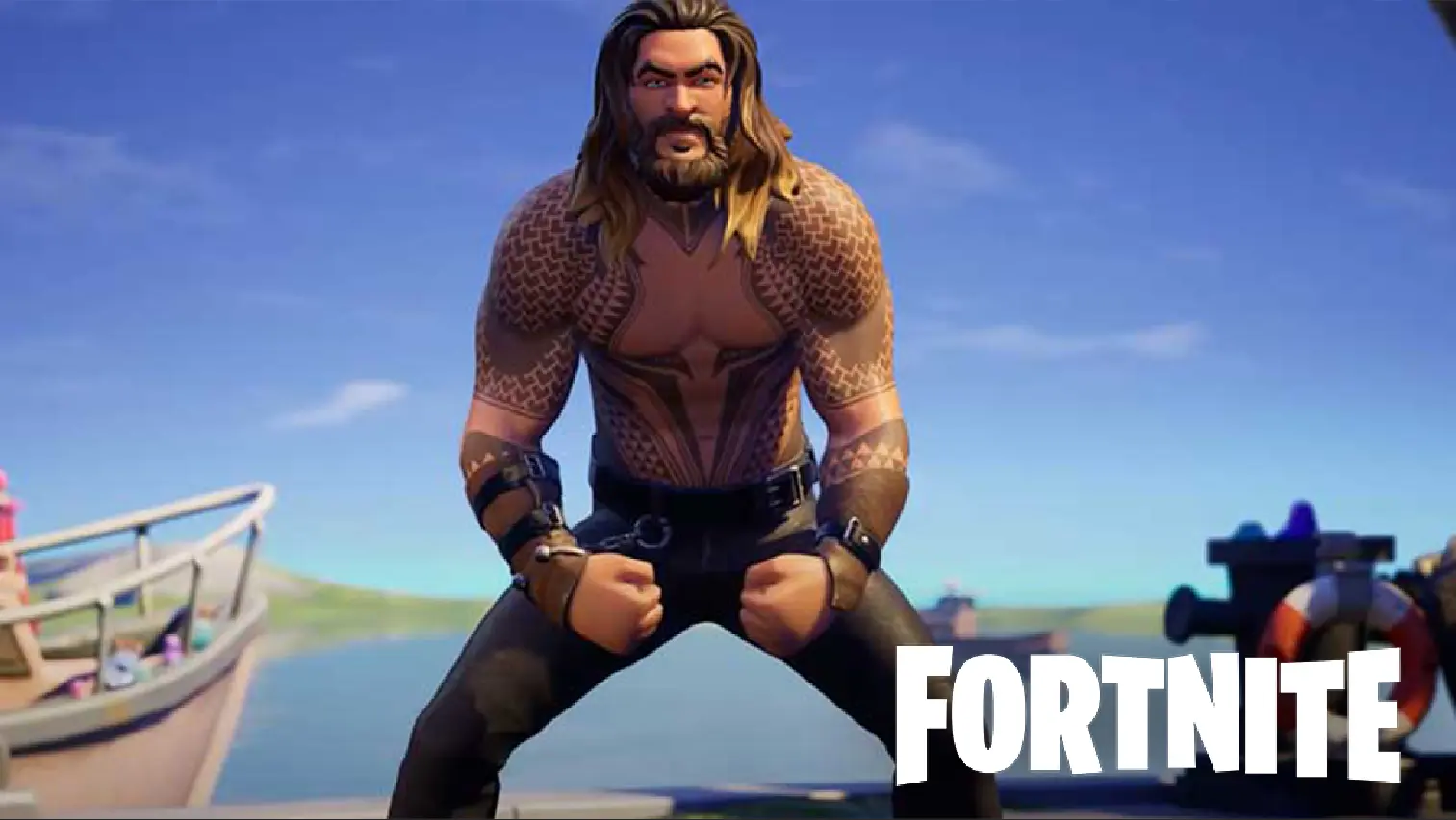 Fortnite Aquaman skin posing