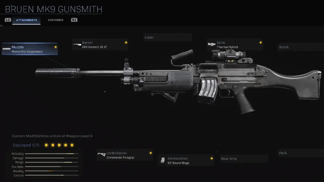 Bruen Mk9 in Modern Warfare Gunsmith