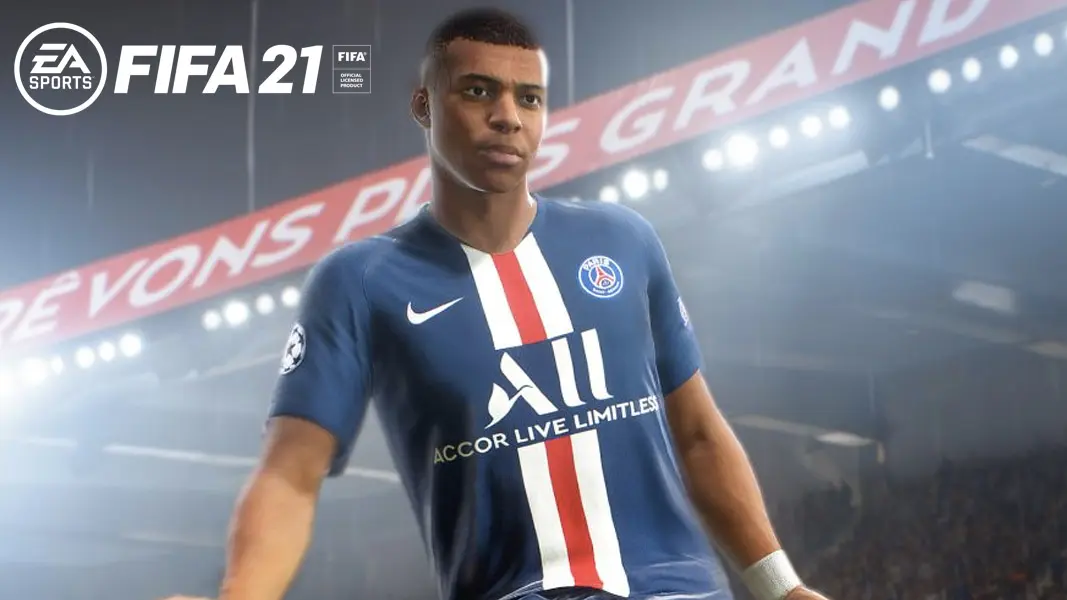 Kylian Mbappe taking a penalty in FIFA 21