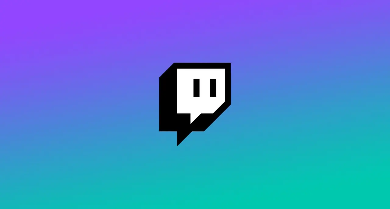 Twitch glitch logo on blue background