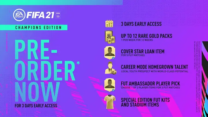 FIFA 21 Champions Edition pre-order bonuses