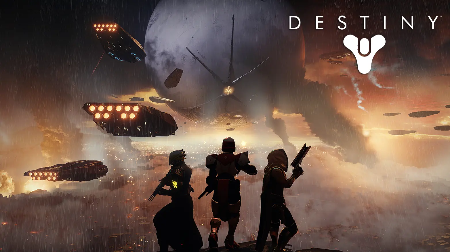 Destiny guardians surrounding by Cabal forces