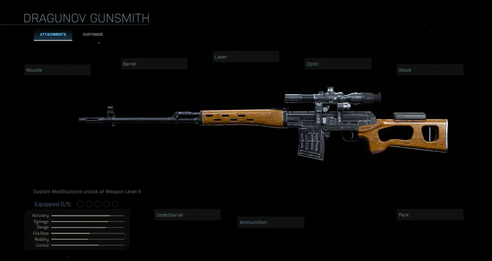 Dragunov loadout screen