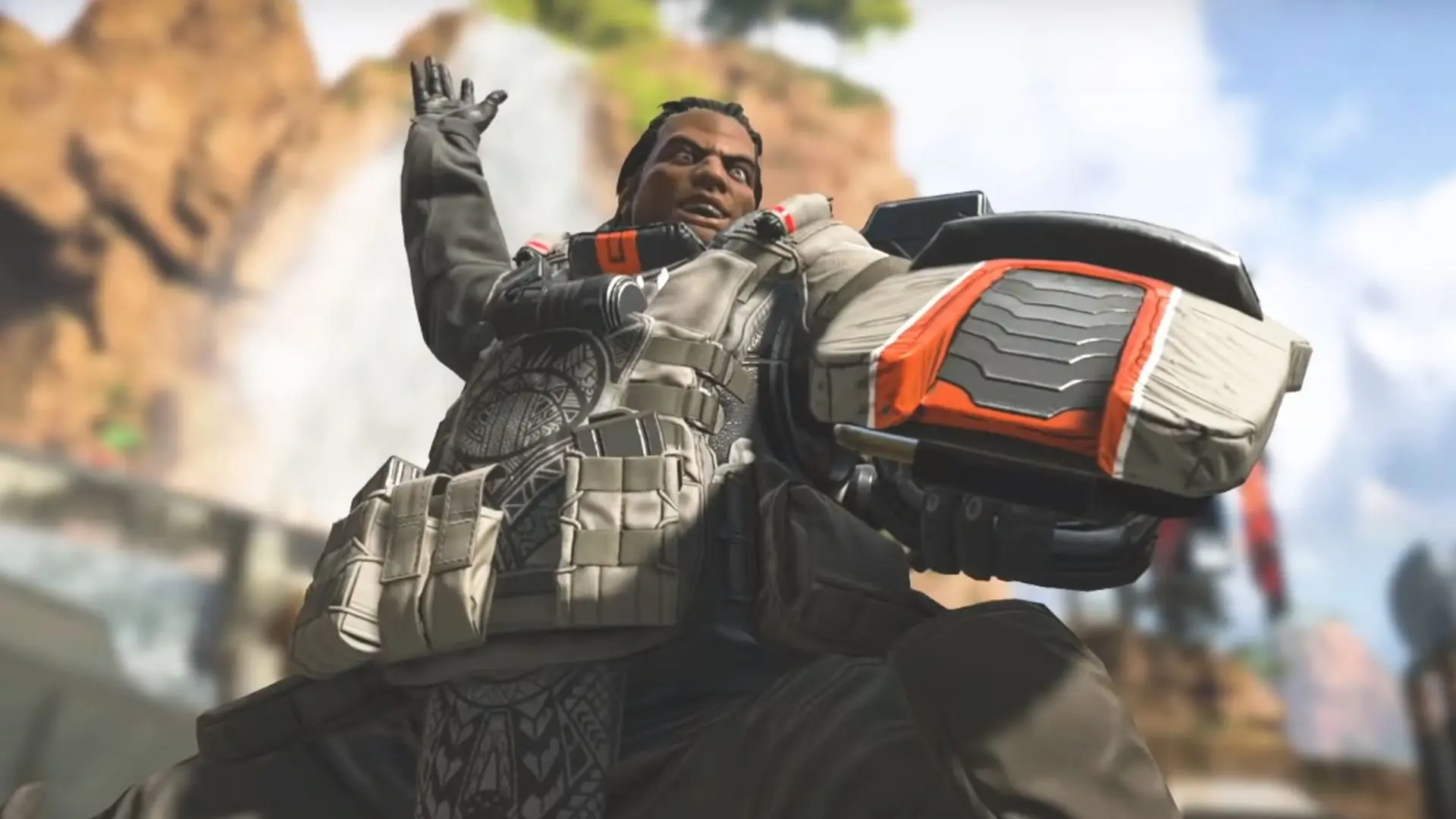 Gibraltar standing over enemy in Apex Legends