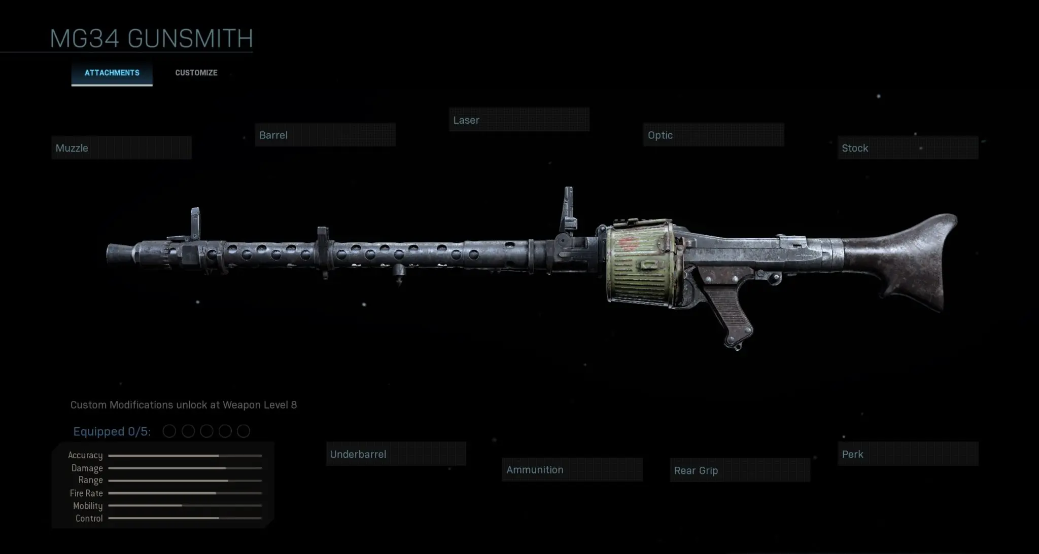 MG34 loadout screen