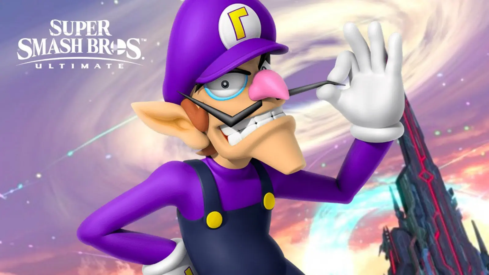 Waluigi in Smash Ultimate final destination stage