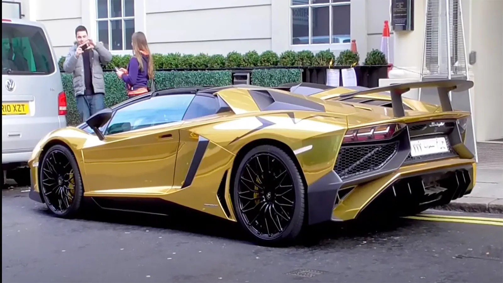 Gold Lamborghini Aventador