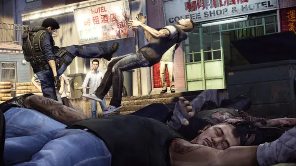 Wei Chen kicks people in Sleeping Dogs