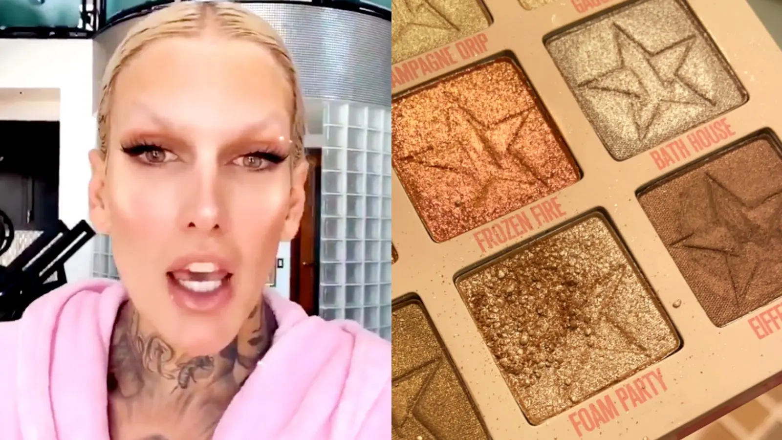 Jeffree Star alongside his faulty palette