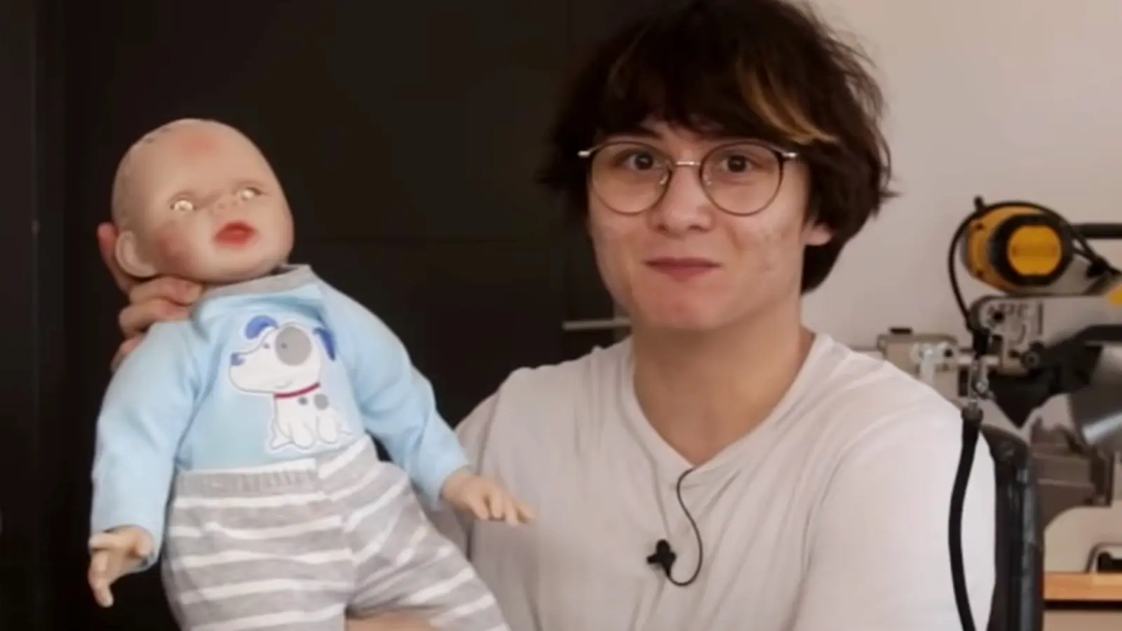 Michael Reeves shows the laser baby he made