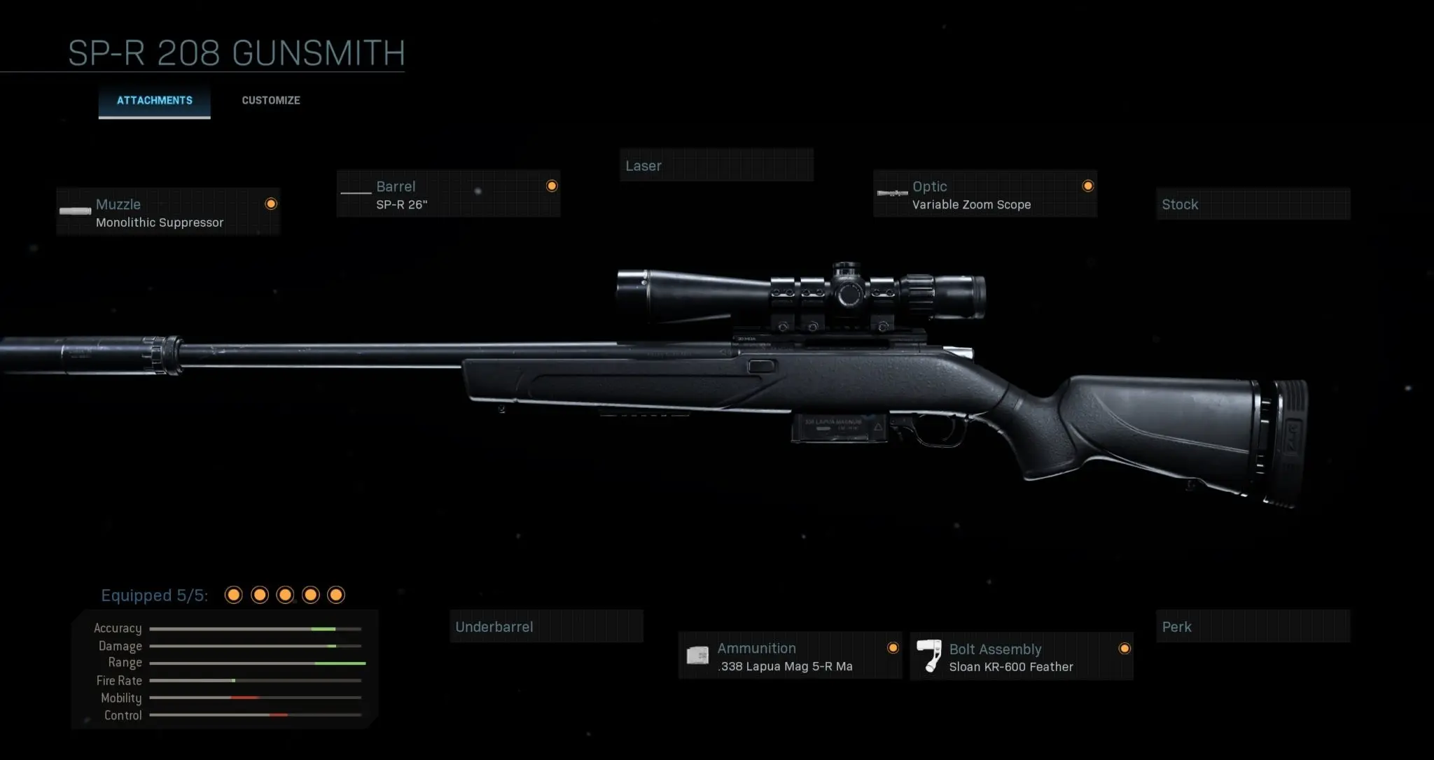 SP-R 208 Warzone loadout