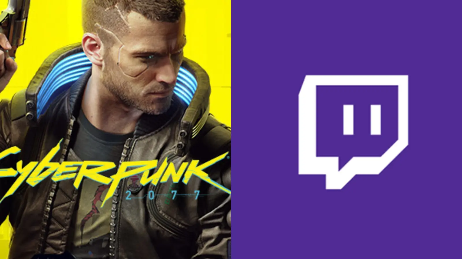 Cyberpunk 2077 art next to Twitch logo