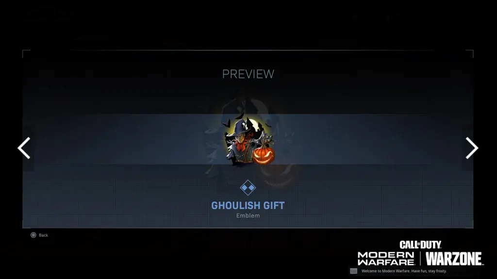 Warzone Trick or Treat reward