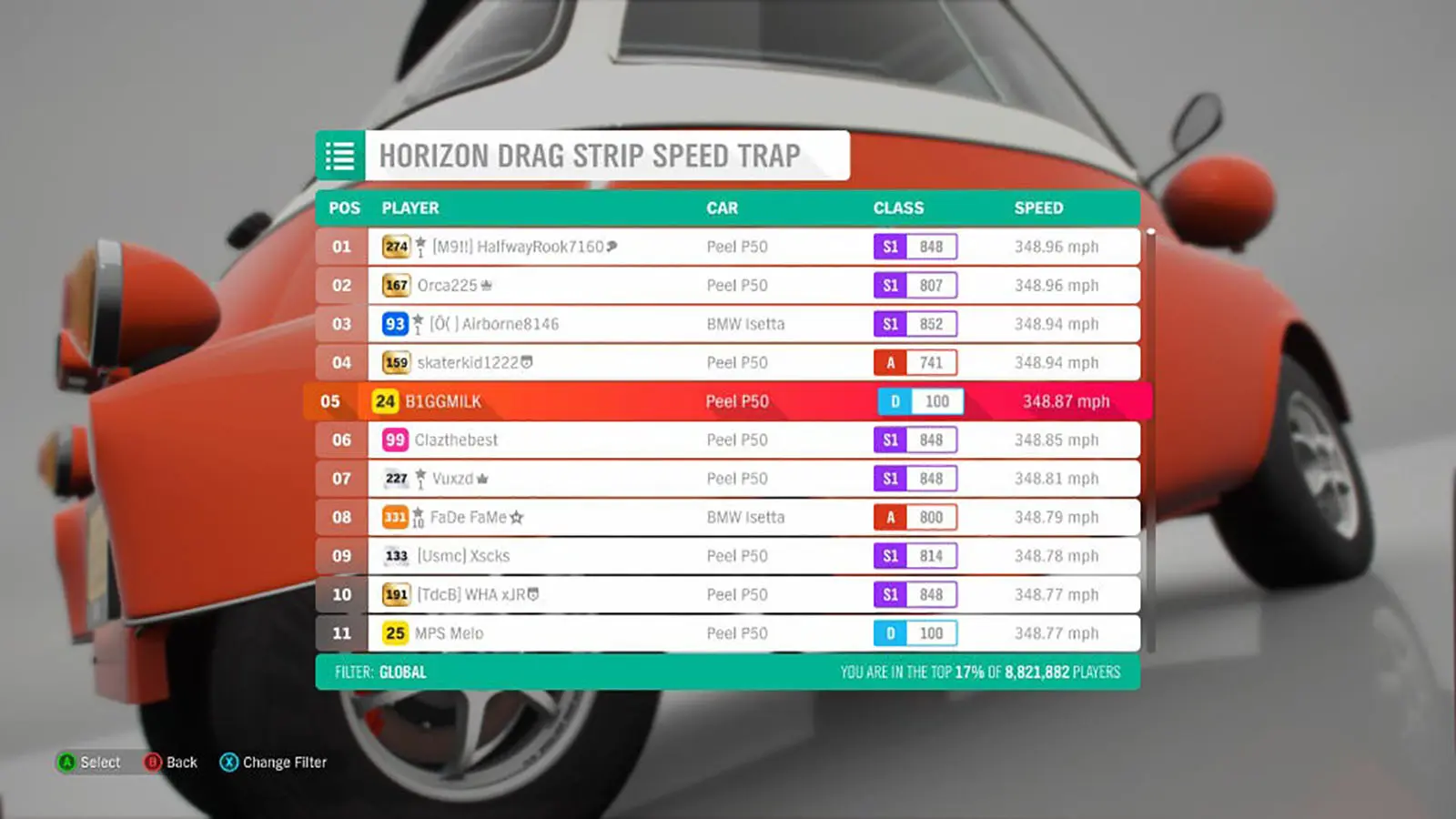 Horizon Drag Strip Leaderboard