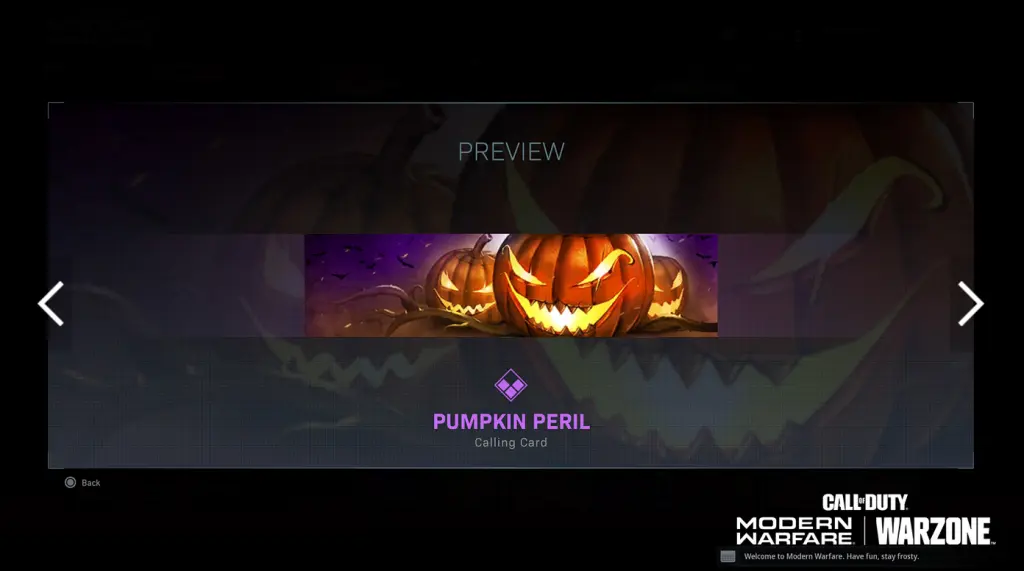 Warzone Trick or Treat reward