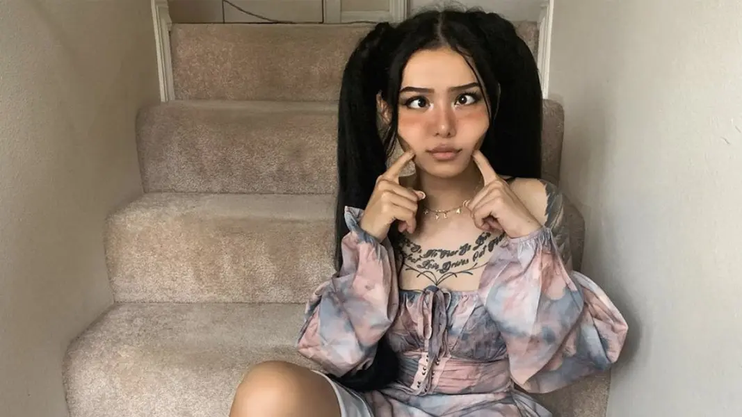 Bella Poarch poses on he stairs