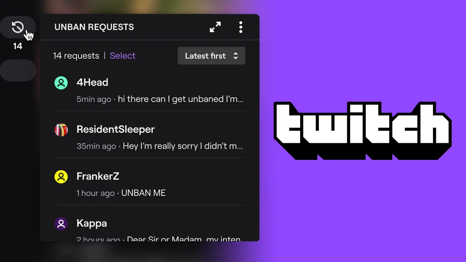 Twitch unban feature