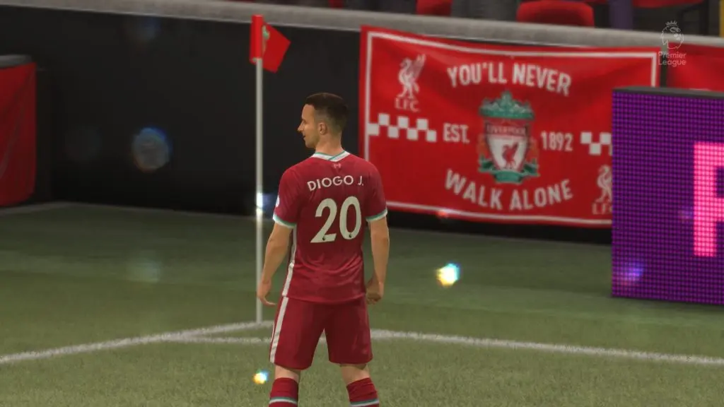 Diogo Jota celebrates in FIFA 21 Ultimate Team.