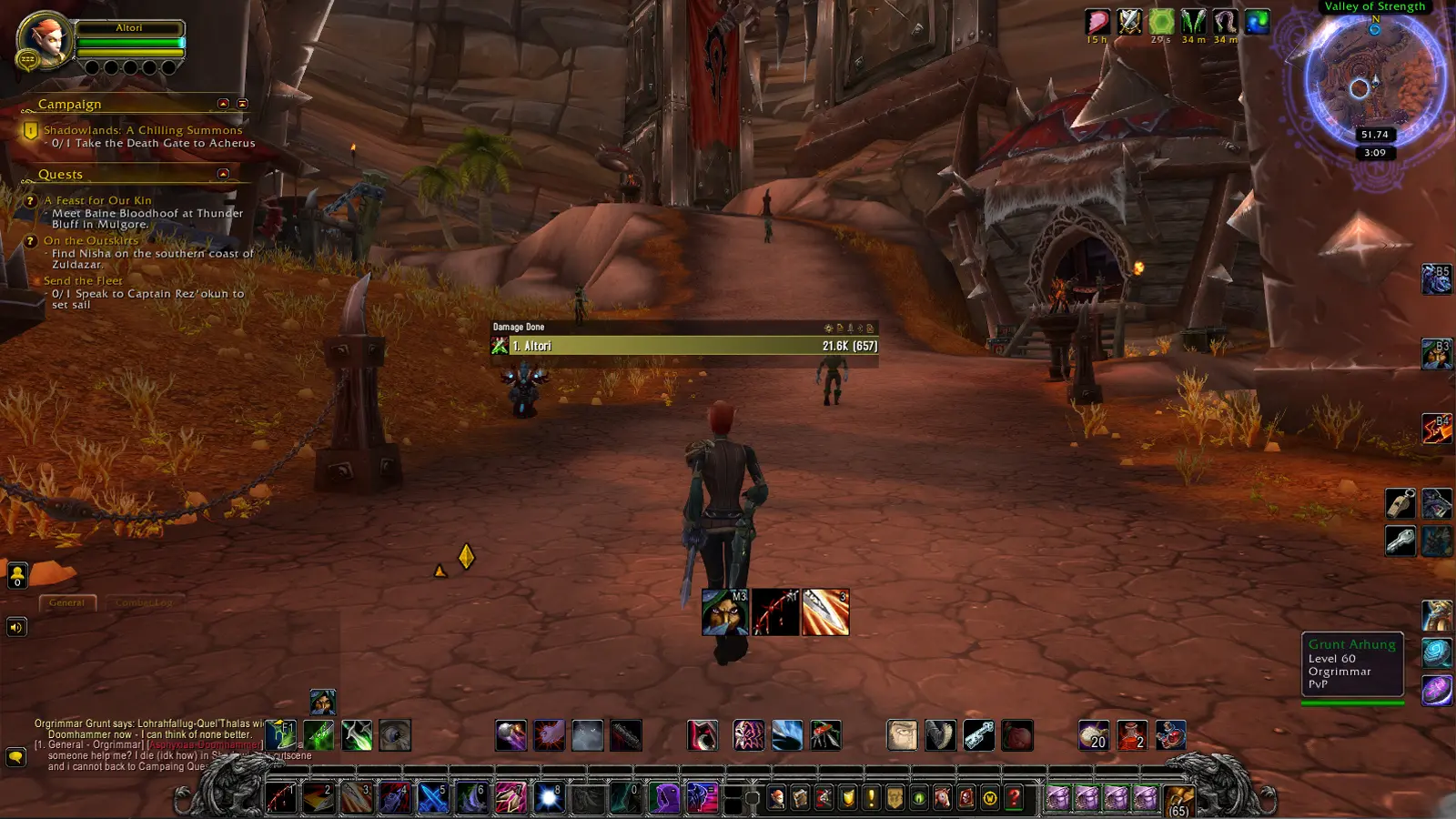 Details! Damage Meter in WoW Shadowlands, showing UI