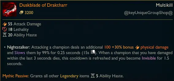 Duskblade of Draktharr in League of Legends Season 11