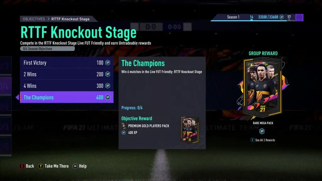 RTTF Knockout Stage Objectives