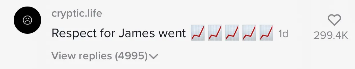 Comment on Charli D'Amelio's TikTok praising James Charles