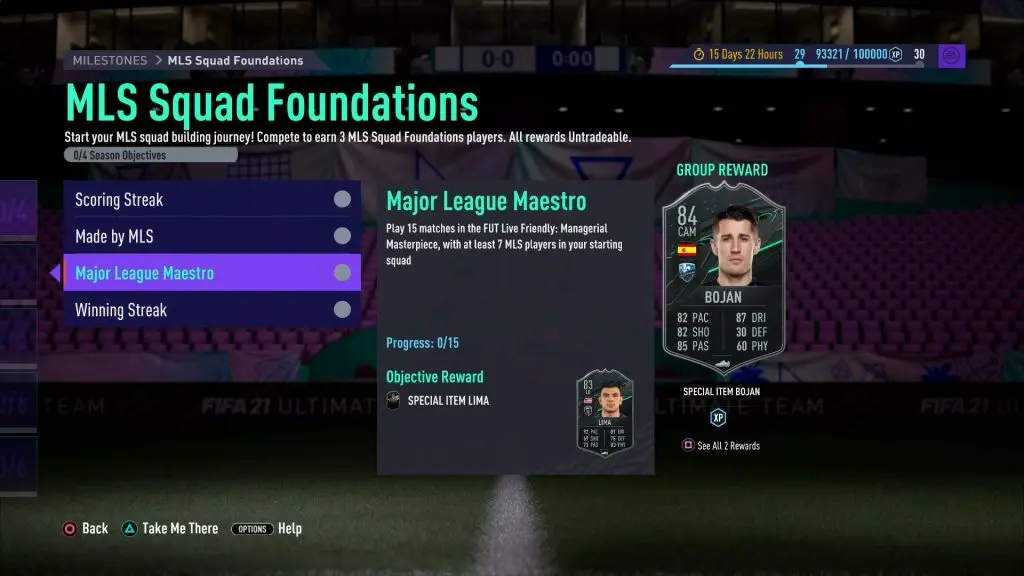 FIFA 21 MLS Squad Foundations objective