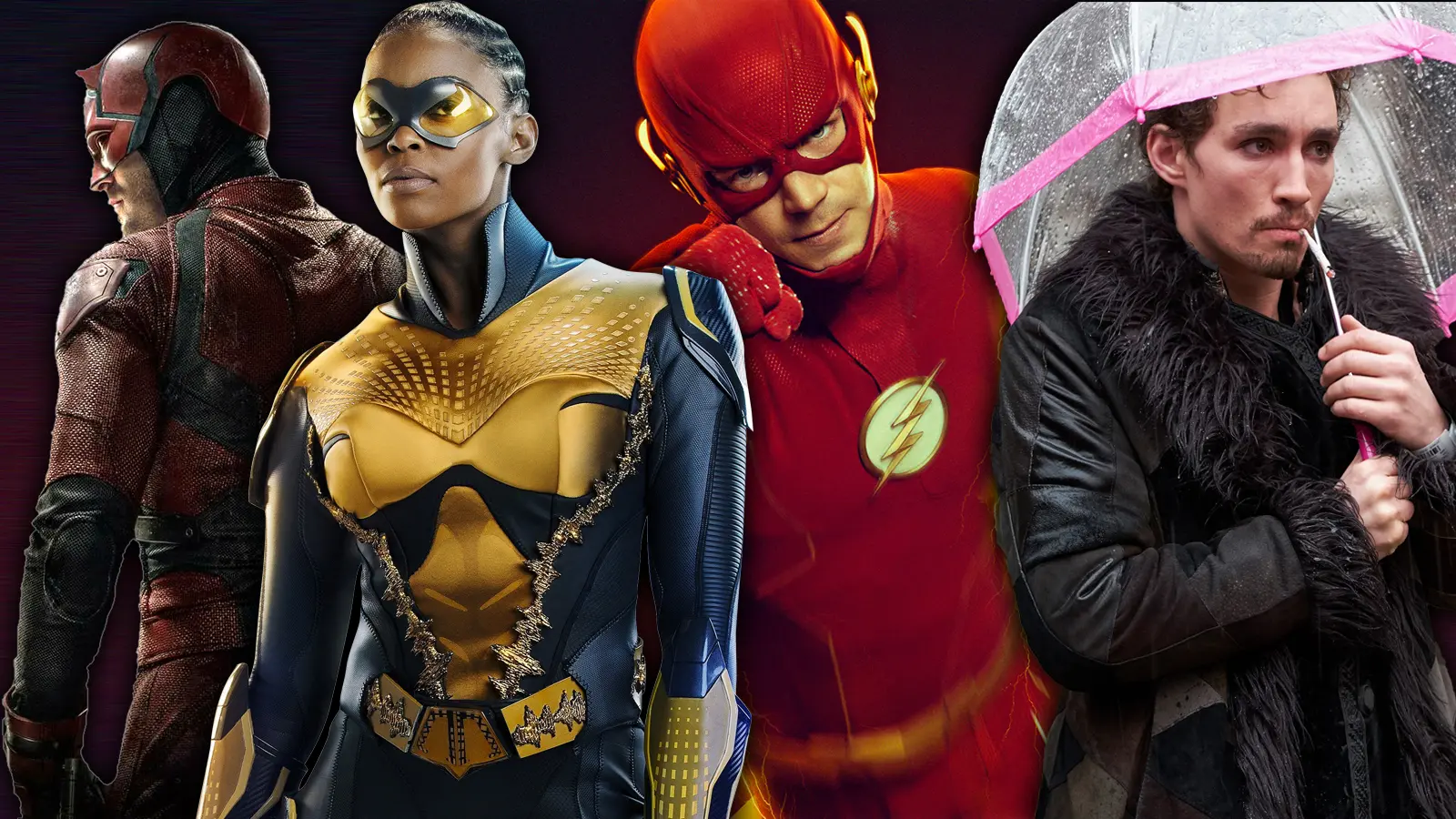 Daredevil, Black Lightning, The Flash, Umbrella Academy