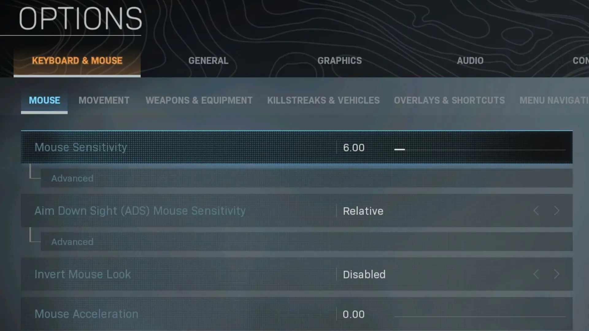 Warzone sensitivity settings