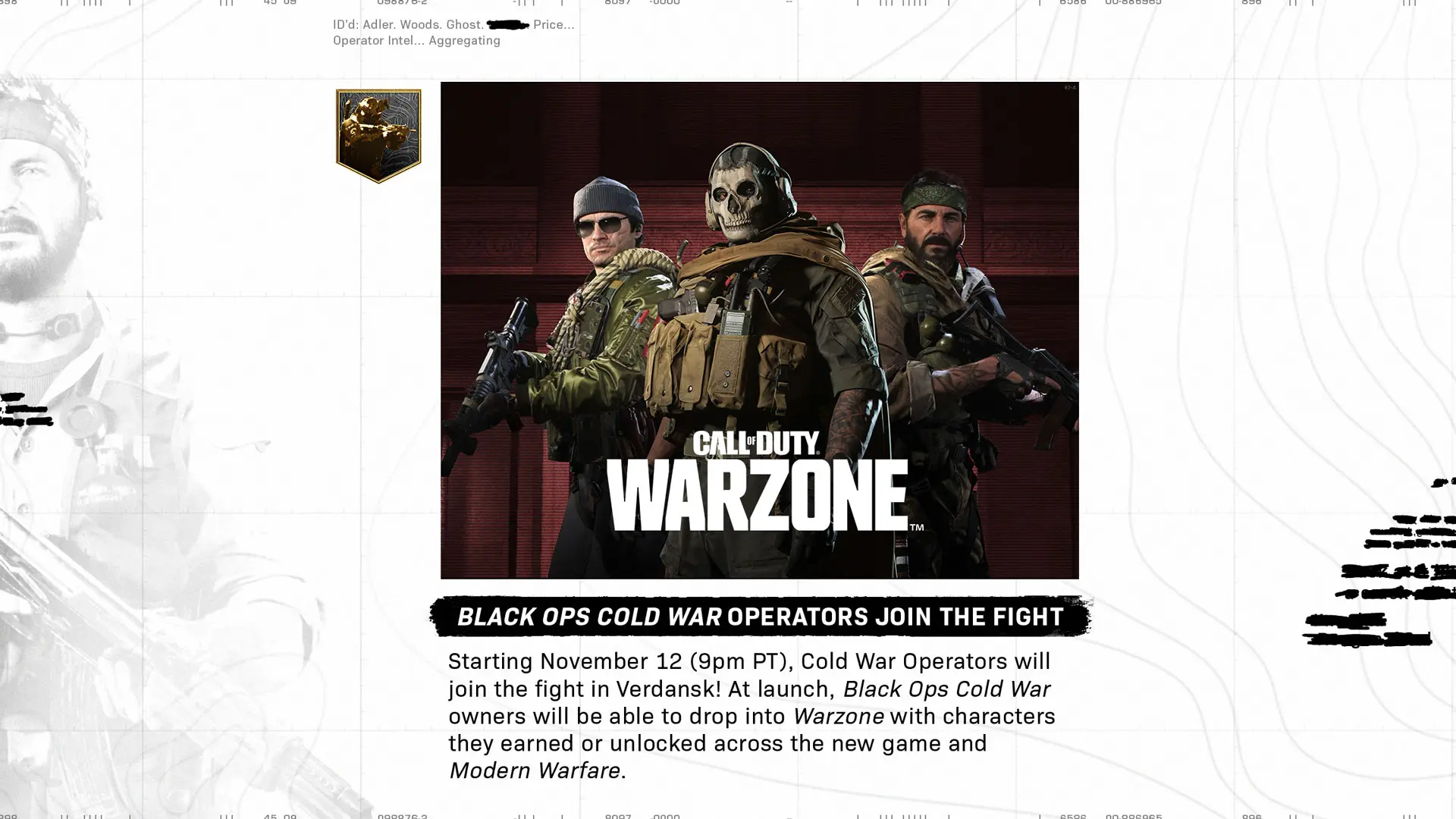 warzone black ops cold war modern warfare operators